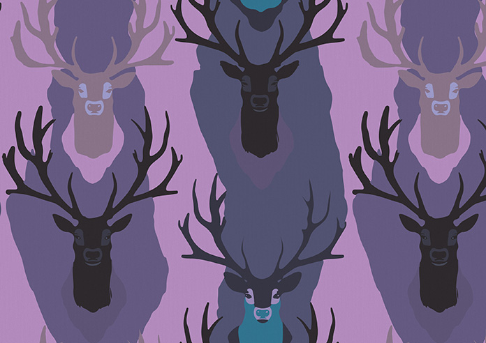 Bold Stags, Purple - Twist&Fit Roller Blind - Image 6